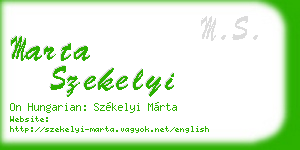 marta szekelyi business card